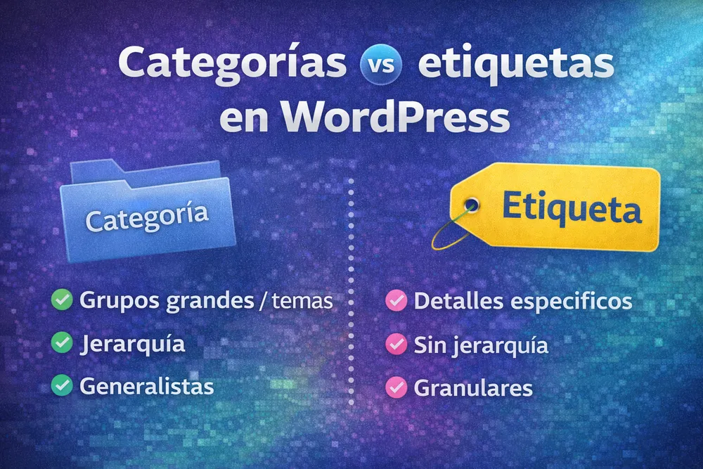 Categorías vs etiquetas en WordPress