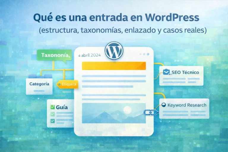 Qué es una entrada en WordPress (estructura, taxonomías, enlazado y casos reales)