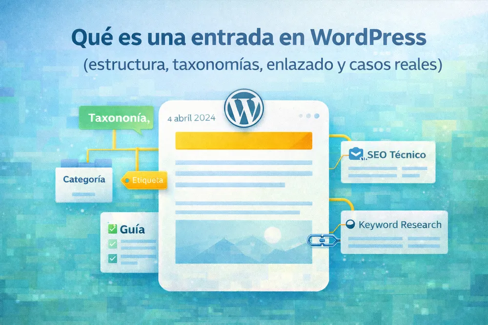 Qué es una entrada en WordPress (estructura, taxonomías, enlazado y casos reales)