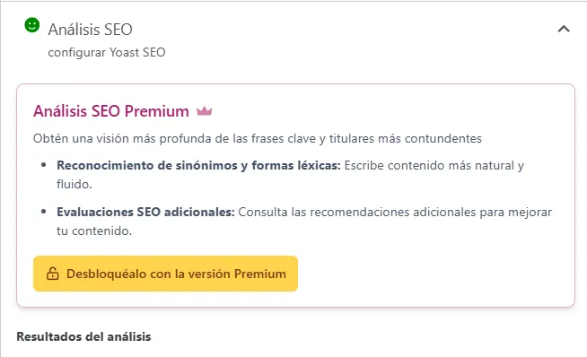 frase clave objetivo en yoast seo