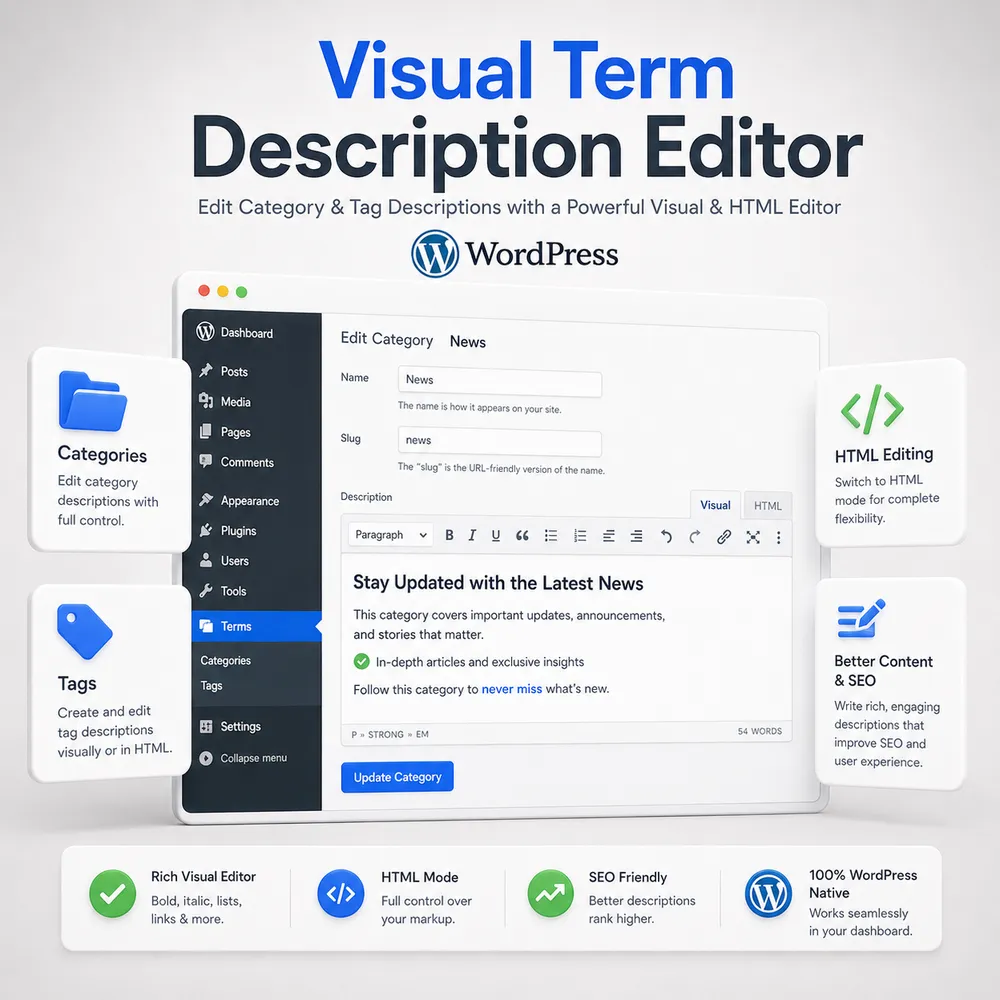 plugin Visual Term Description Editor
