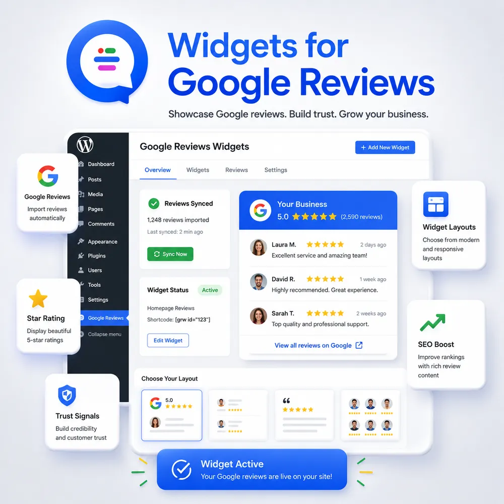 plugin Widgets para Google Reviews