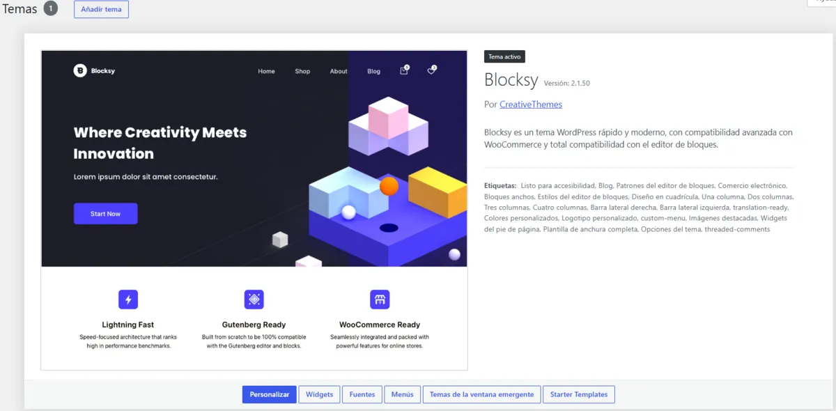 tema blocksy repositorio de temas de WordPress
