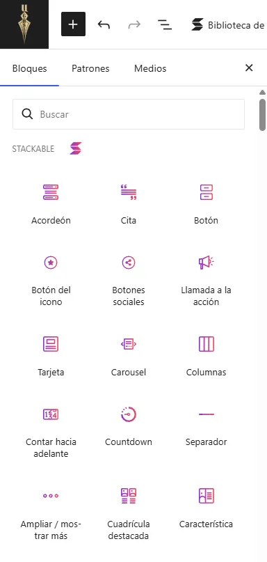 bloques gutenberg stackable